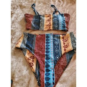 Multicolored High Waist Bikini